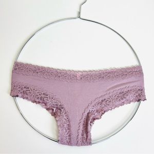 NWOT Victoria’s Secret PINK Mauve Cotton Lace Cheeky Panty Underwear